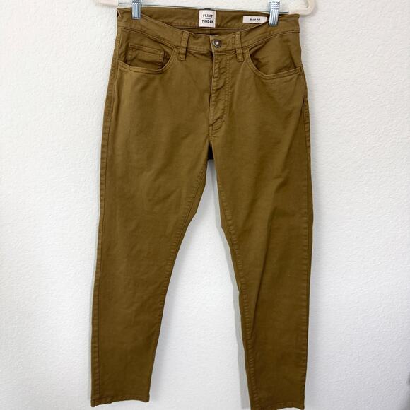 Flint And Tinder Mens Slim Fit 365 Pants Size 30 X 30 Cotton Stretch Earth Brown - Picture 1 of 9